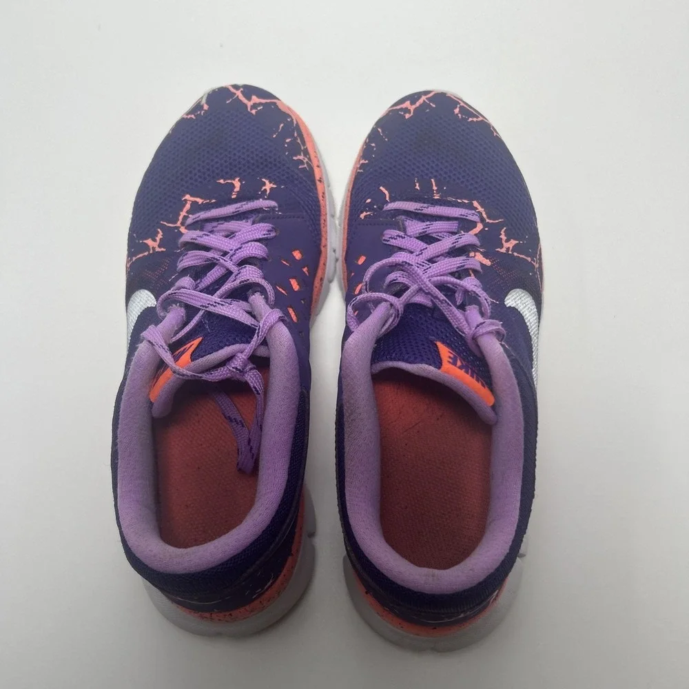 Nike Girl's Flex Run 'Lava Glow' Running Shoe‎ (GS) Size 5Y Purple/Orange